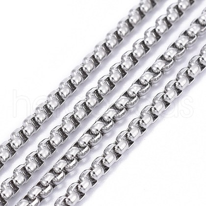 Tarnish Resistant 304 Stainless Steel Box Chains CHS-K012-02B-P-1