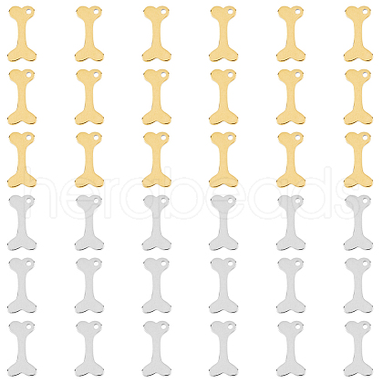 DICOSMETIC 40Pcs 2 Colors 304 Stainless Steel Charms STAS-DC0012-66-1