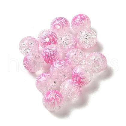 Duotone Spray Painted Crackle Acrylic Beads OACR-G029-02A-1