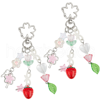 Beebeecraft 2Pcs Alloy Pendant Decorations HJEW-BBC0001-05-1