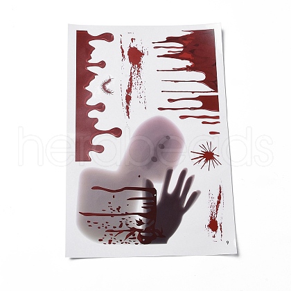Halloween Theme PVC Static Stickers DIY-F133-09-1