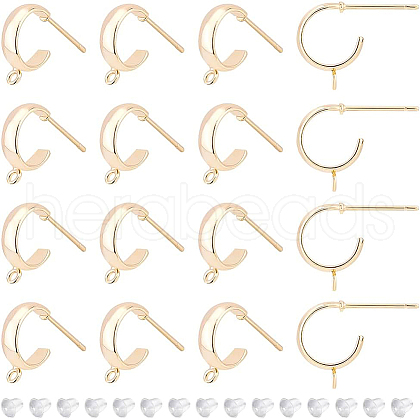 BENECREAT 16Pcs Brass Stud Earring Findings KK-BC0008-50-1