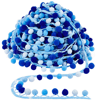 AHADERMAKER 6.5 Yards Gradient Color Polyester Pom Pom Ball Tassel Ribbons DIY-GA0006-95B-1