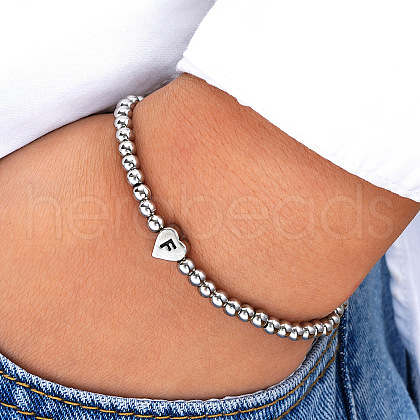 Brass Beaded Stretch Bracelets PW-WG8E5C5-02-1