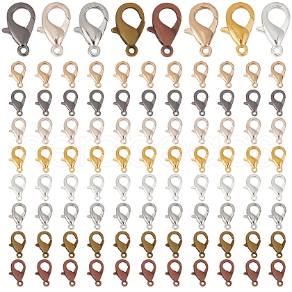 SOFPLATE 480Pcs 8 Colors Zinc Alloy Lobster Claw Clasps FIND-SP0001-28-1