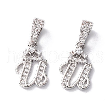 Eco-Friendly Brass Micro Pave Cubic Zirconia Pendants KK-K265-01P-U-1
