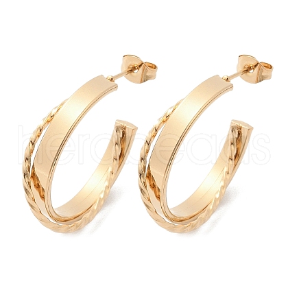 201 Stainless Steel Hoop Earrings EJEW-Q026-19G-1
