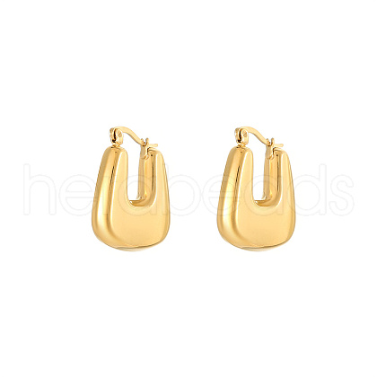 U-Shaped Stainless Steel Hoop Earrings for Women GG9870-1-1