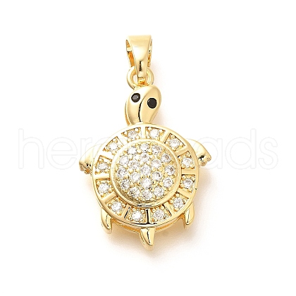 Brass Micro Pave Cubic Zirconia Pendants KK-G519-18G-01-1
