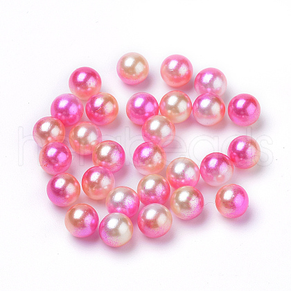 Rainbow Acrylic Imitation Pearl Beads OACR-R065-3mm-04-1