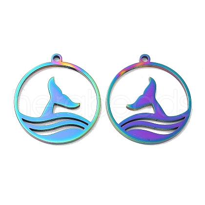 Ion Plating(IP) 304 Stainless Steel Pendants STAS-K020-18RC-1