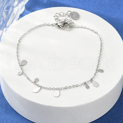 304 Stainless Steel Cable Chain Bracelets for Women BJEW-A036-22P-1