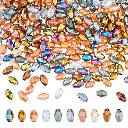 DICOSMETIC 500Pcs 10 Colors Electroplate Glass Beads EGLA-DC0001-10-1