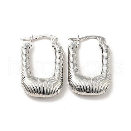 Rack Plating Brass Rectangle Thick Hoop Earrings for Women EJEW-F288-05P-1