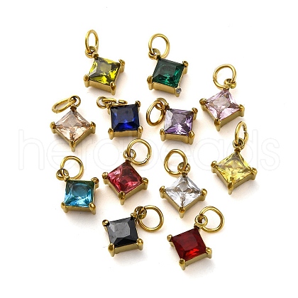 304 Stainless Steel Rhinestone Pendants STAS-E550-41G-1