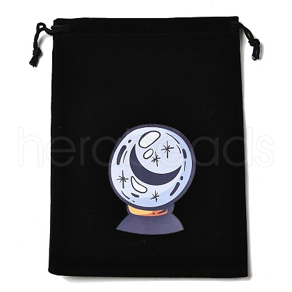 Rectangle Printed Velvet Cloth Packing Pouches ABAG-U006-03G-1