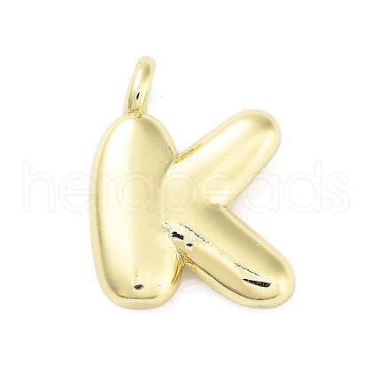 Rack Plating Brass Balloon Letter Pendants KK-C050-01G-K-1