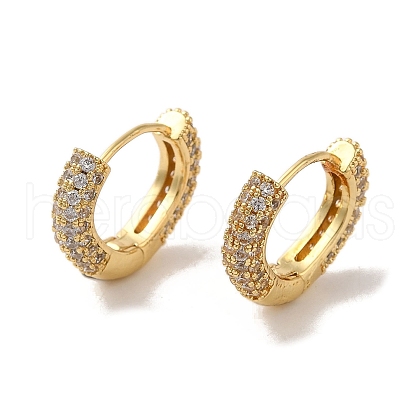 Brass Micro Pave Cubic Zirconia Earrings for Women EJEW-E301-05G-1