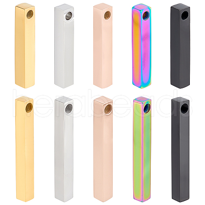   10Pcs 10 Styles 304 Stainless Steel Polished Pendant FIND-PH0020-85-1