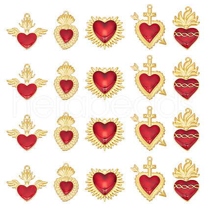 Unicraftale 20Pcs 5 Styles Alloy Enamel Pendants ENAM-UN0001-08-1