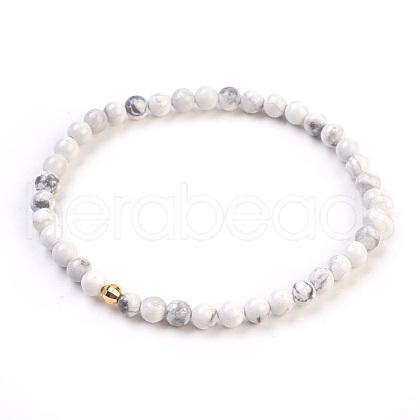 Natural Howlite Stretch Bracelets BJEW-JB03797-09-1