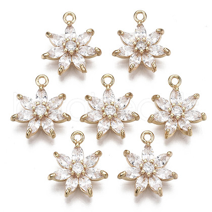 Brass Micro Pave Cubic Zirconia Pendants KK-R111-058-1