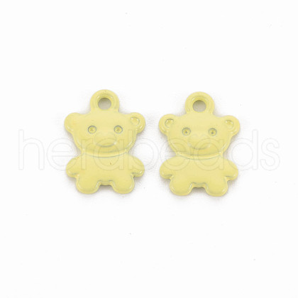 Spray Painted Alloy Charms PALLOY-Q433-034G-RS-1