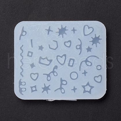 Line & Ring & Heart & Star & Crown & Square & Rectangle & Acanthosphere Filling Silicone Molds DIY-M029-02-1