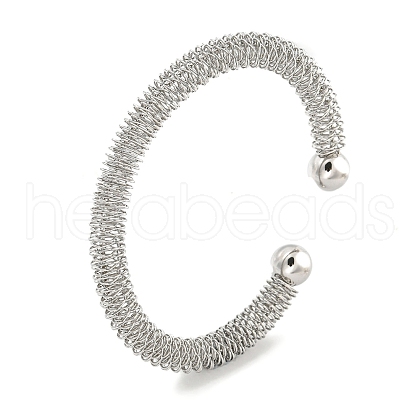 Non-Tarnish Hollowed 304 Stainless Steel Cuff Bangles for Women Men BJEW-P331-13P-1