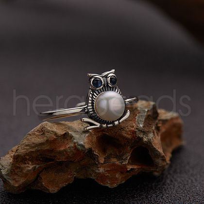 Mother's Day Jewellery 925 Sterling Silver & Natural Pearl Finger Rings WGB2E64-43-1