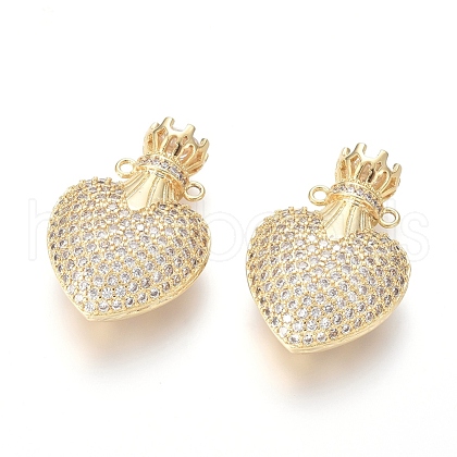 Brass Micro Pave Cubic Zirconia Pendants ZIRC-I032-46G-1