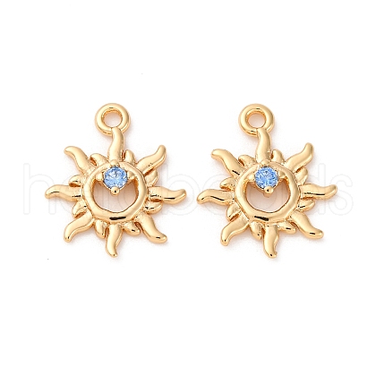 Brass Micro Pave Cubic Zirconia Pendants KK-Z112-02G-1