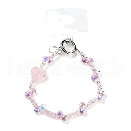 Glass & Iron Beads Mobile Straps AJEW-H153-03B-07-1