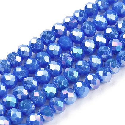 Electroplate Glass Beads Strands EGLA-A034-P2mm-B21-1