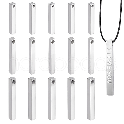   15Pcs 3 Styles 304 Stainless Steel Polished Pendant FIND-PH0020-86-1