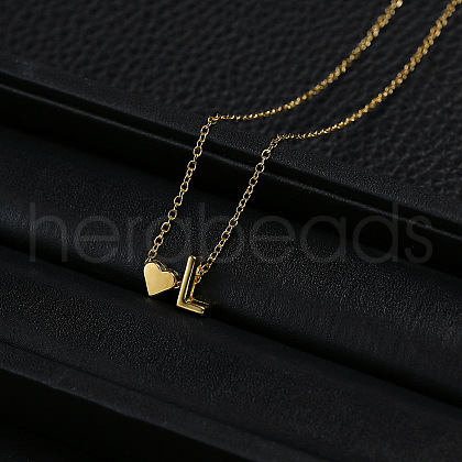 Alloy Letter Heart Pendant Necklaces for Women WGBB55E-08-1