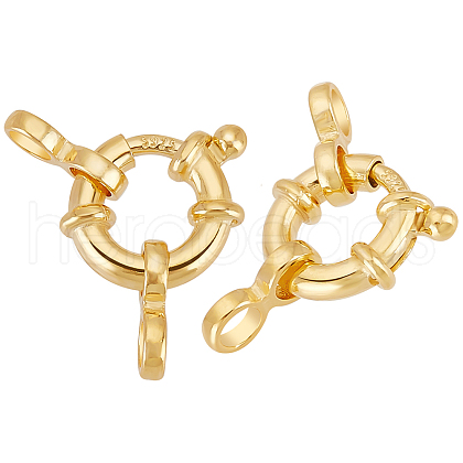   2Pcs 925 Sterling Silver Spring Ring Clasps FIND-PH0022-63G-1