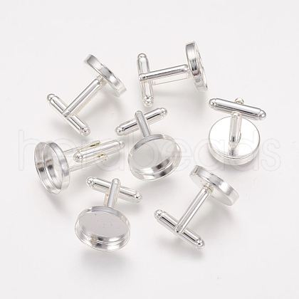Brass Cuff Button X-KK-G175-S-1
