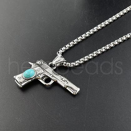 Punk Ethnic Style Gun Shape Stainless Steel Pendant Necklaces DH6086-1