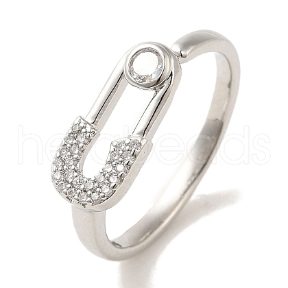 Brass Micro Pave Cubic Zirconia Rings for Women RJEW-E295-46P-1