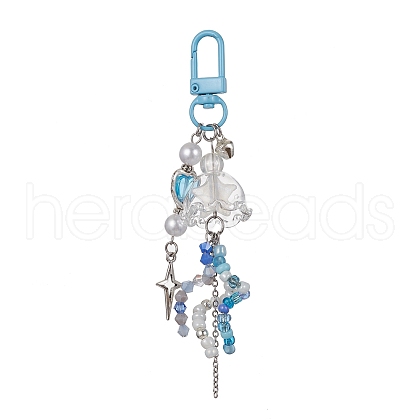 Luminous Acrylic Star Pendant Decoration HJEW-JM01443-02-1