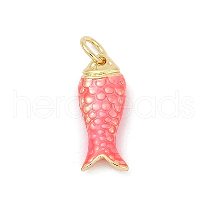 Brass Enamel Pendants KK-U062-22G-01-1