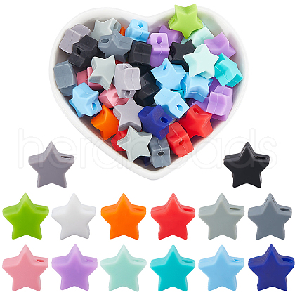 SUNNYCLUE 140Pcs 14 Colors Silicone Beads SIL-SC0002-24-1