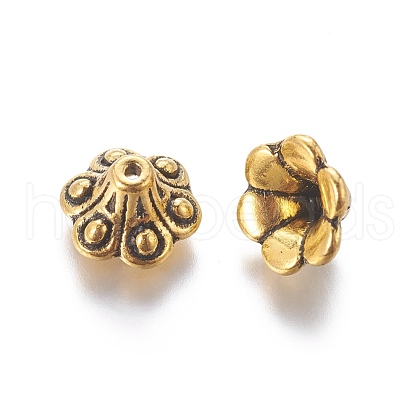 Tibetan Style Bell Filigree Bead Caps TIBE-A23845-AG-FF-1