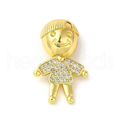 Rack Plating Brass Micro Pave CLear Cubic Zirconia Pendants KK-C053-06B-G-1