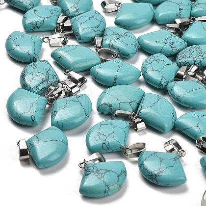Synthetic Turquoise Pendants G-Z067-05P-10-1