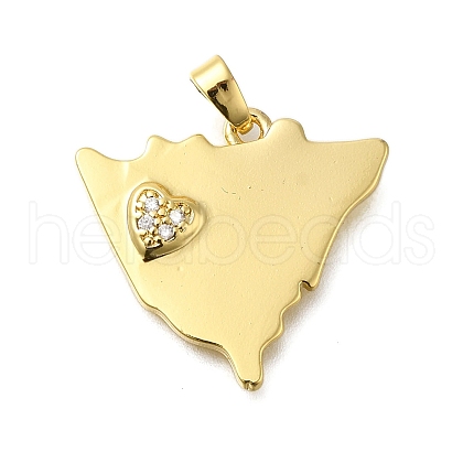 Rack Plating Brass Micro Pave Cubic Zirconia Pendants KK-M079-19G-1