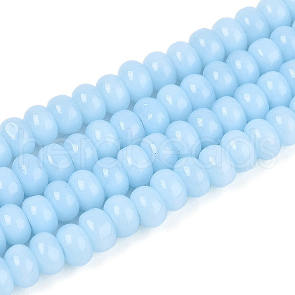 Opaque Spray Painted Glass Beads GLAA-ZX008-4mm-18J-1