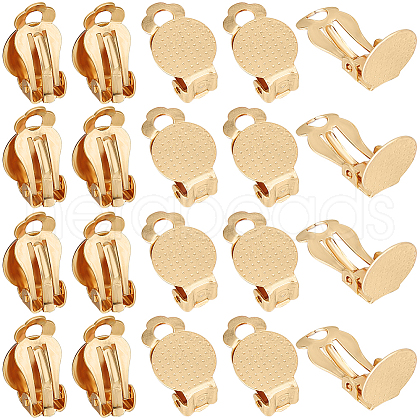 SUNNYCLUE 40Pcs 304 Stainless Steel Clip-on Earring Findings STAS-SC0008-39G-1