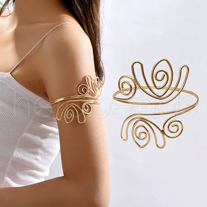 Flower Alloy Upper Arm Open Cuff Bangles WG9CF3D-09-1
